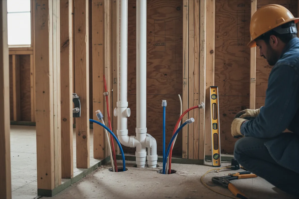 Drain and supply rough-in during Garbage Disposal Repair in Hope Mills